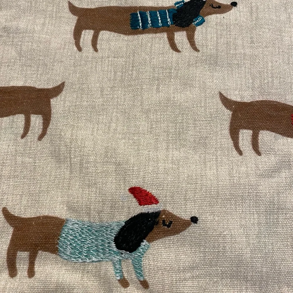NEW West Elm Meri Meri Winter Dachshund Pillow Cover 20” Square- set of 2